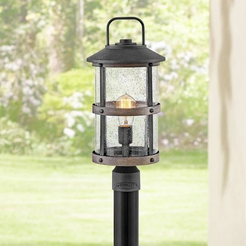 Hinkley Lakehouse 18 3/4" High Aged Zinc Outdoor Post Light - Picture 1 of 6