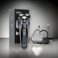 3D Men's Electric Razor Cordless Shaver with Pop-up Trimmer Rechargeable Wet Dry