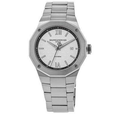 New Baume & Mercier Riviera White Dial Stainless Steel Men's Watch 10829