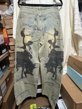 NEW Bringbackthesun Wild West Wide Leg Jeans Baggy Vintage Wash Pants Y2K Sz 34