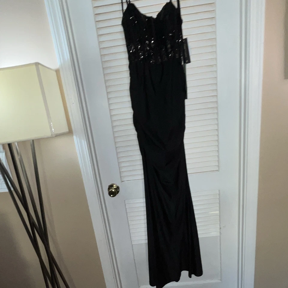 City Triangles Black Sequin Strappy Sleeveless Long Dress Size M new with tags - Image 3 of 4