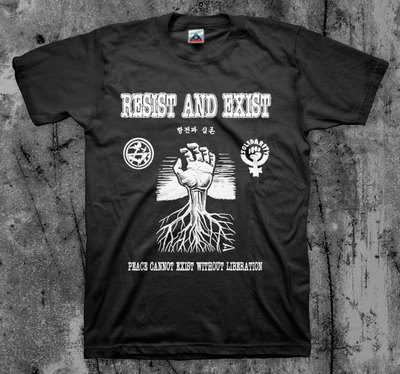 Resist And Exist 'Peace' T shirt (Crass Aus-Rotten Icons Of Filth