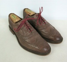 ALLEN EDMONDS Neumok Sz 7 E Wide Tan Wingtip Leather Brogue USA Made