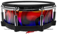 Skin Shell Wrap - Roland V-Drum PD-140 DS Snare Liquid Metal Chrome Flame Hot