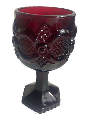 Vintage 1876 Cape Cod Ruby Red Mini Wine Goblets 4 1/2'' Avon Set of 6