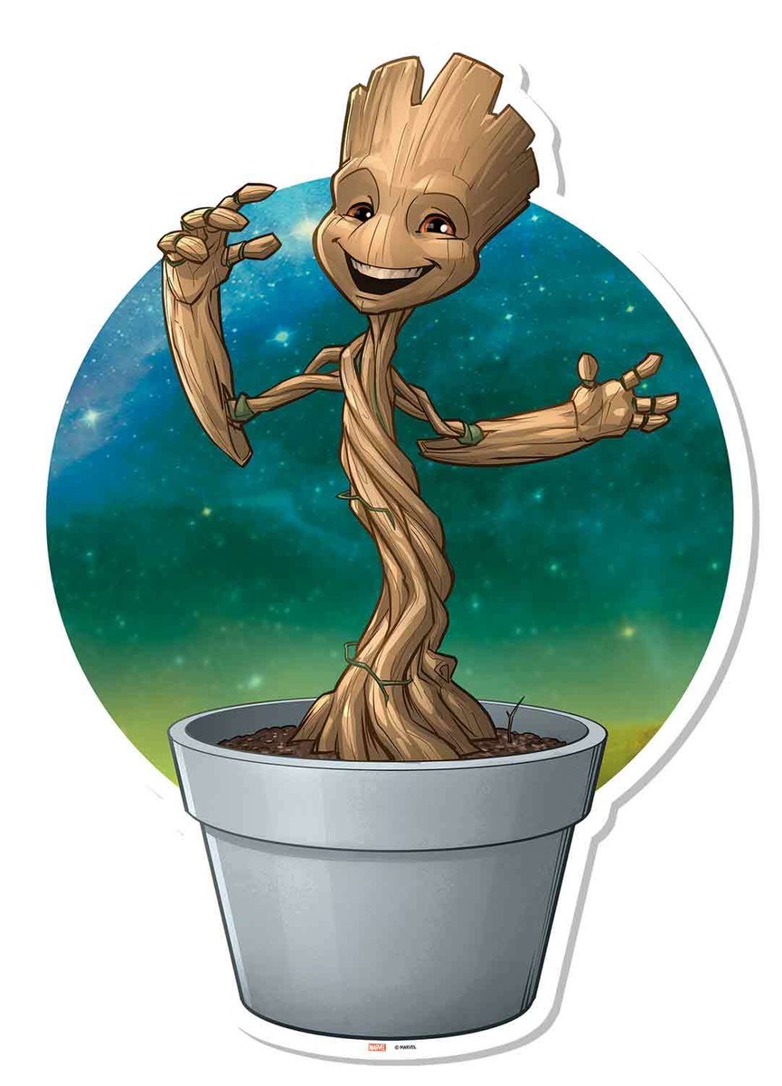 Baby Groot in Plant Pot Wall Art Guardians of The Galaxy Vol. 2 Cardboard  Cutout | eBay