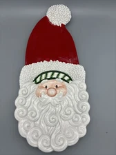 14" Fitz and Floyd® Stocking Stuffers Ceramic Santa Cookie Plate