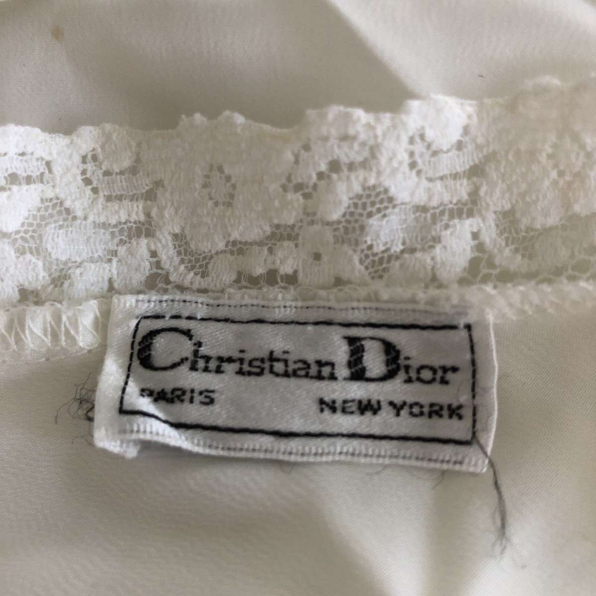 Christian Dior ディオール キャミソール スリップ Vtg Christian Dior Cami Tank Top Silky Nylon Lace Trim Size