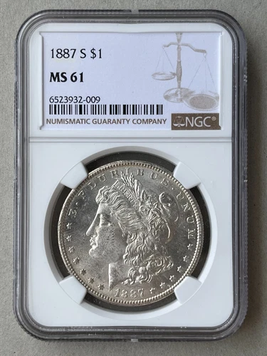 1887-S Morgan Silver Dollar - NGC MS61 - Better Date - Mint State - Ships Free!