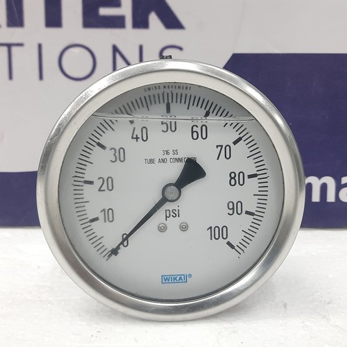 Wika 316 ss tube connection Pressure gauge 0 to100psi - Picture 3 of 5