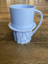 Vintage Mr. Peanut Plastic Cup  Blue Planters Advertising Mugs Made In USA