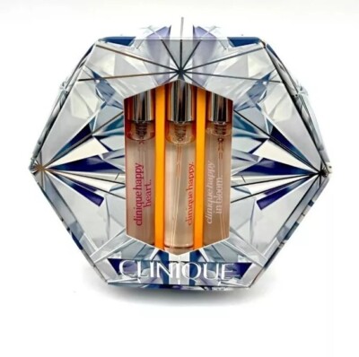 Clinique 3Pcs Happy Treats Fragrance Spray Set~ Happy ~ Happy Heart~ Happy Bloom