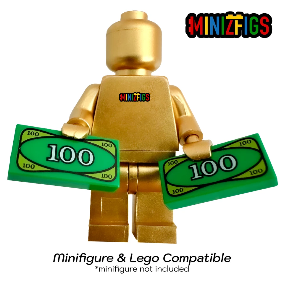 100 PCS 1x2 Money Tiles Bulk Building Toy Great for Lego Minifigures Accessories - Image 4 of 4