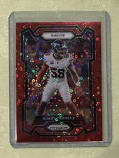 BOBBY OKEREKE 2023 Prizm No Huddle Red Disco #’d 65/70 Color Match SP NY Giants