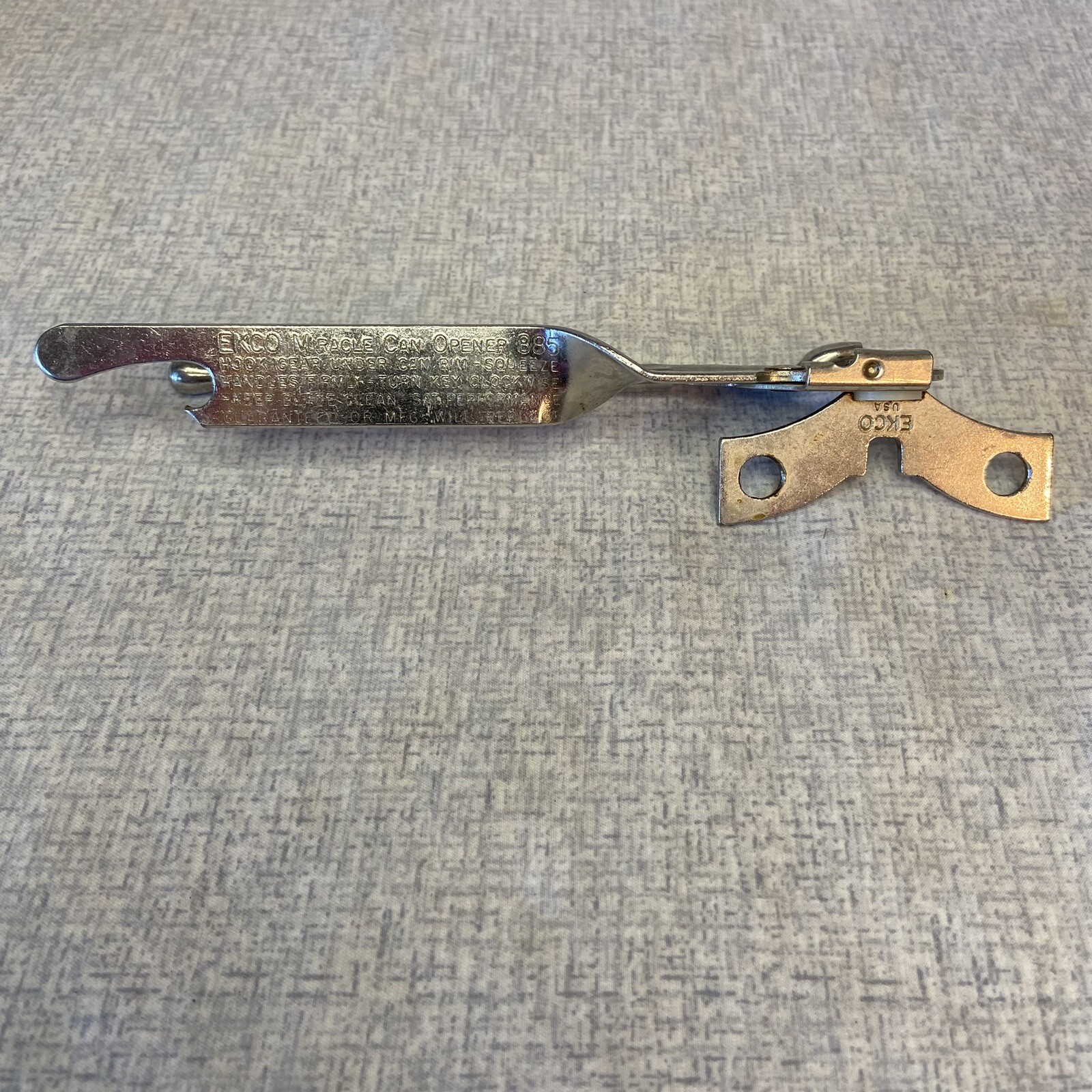 Vintage EKCO MIRACLE CAN OPENER 885 HandHeld Manual Bottle Opener Made
