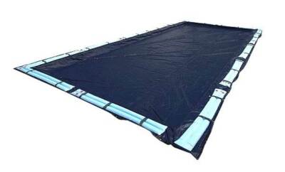 Swimline 18 x 36 Foot Winter Rectangular In Ground Swimming Pool Cover, Navy 