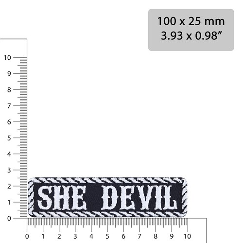 Frauen Aufnäher: SHE DEVIL Aufbügler Lady Biker Patch Rockabilly Applikation - Bild 3 von 5