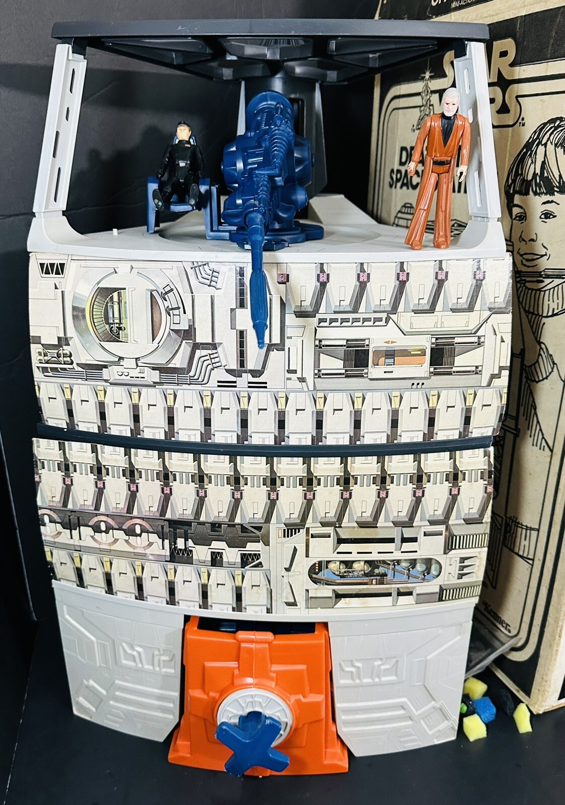 Star Wars Vintage Death Star Playset 1978 Kenner W/Box & Action Figures