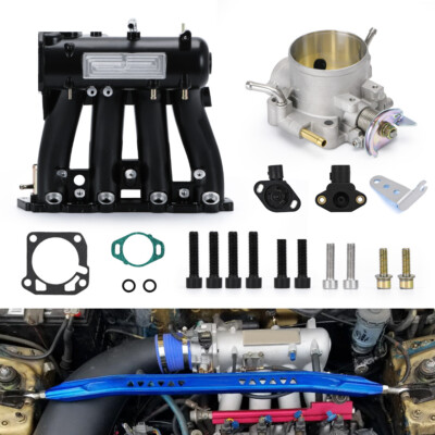 For 1988-2000 Honda Civic DX D15 D16 Racing Intake Manifold + 70mm Throttle Body