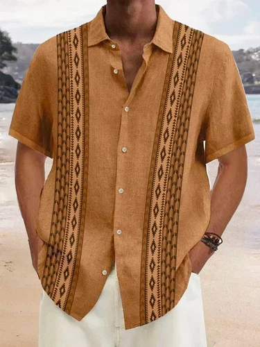 Herren Freizeit Kubanisch Guayabera Strand Hochzeitskleid Shirt kurzärmlig geknöpft - Bild 5 von 20