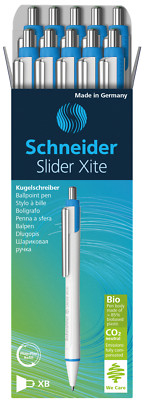 Schneider Xite Retractable Ballpoint, Green Ink, Xtra Bold, 10pk