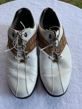 Footjoy Golf Shoes Mens 10 M White Contour Series Bicycle Toe Lace Up Low Top