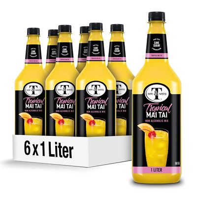 Mai Tai Mix, 1 L Bottle (Pack of 6), Tropical Citrus Blend Flavored Cocktail Mix