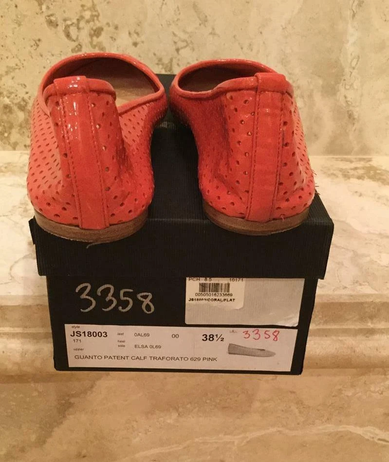 "Pisos de ballet Jill Sander coral charol talla 38 1/2""" Foto 3 de 3