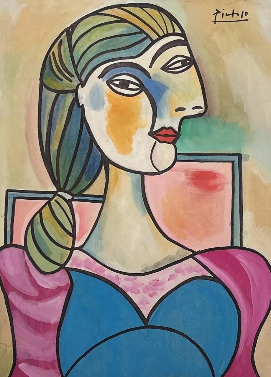 Pablo Picasso COA Art Drawing Painting Vintage Handmade Signed Original Paper