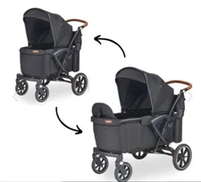 Larktale Sprout Convertible Single To Double Stroller Wagon BLACK NEW Byron 