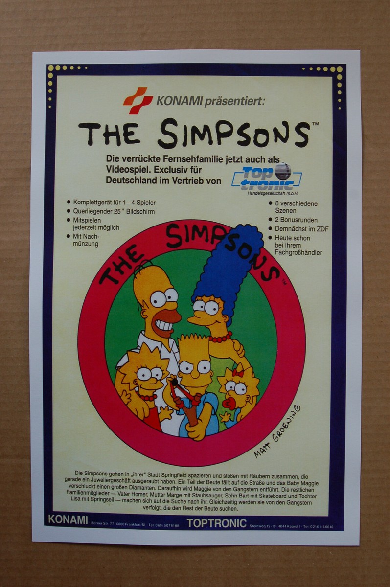 THE SIMPSONS アーケードゲーム　チラシ　フライヤー The Simpsons Arcade Game - Codex Gamicus - Humanity's collective