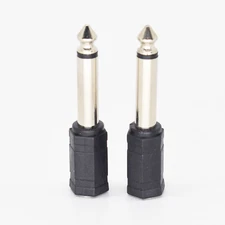 1pc Nickel Mono 6.35mm 1/4" Male to 3.5mm 1/8" Female Headphone Audio Adapter