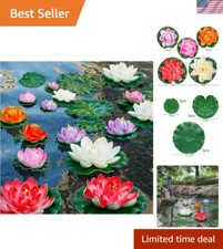 Beautifully Crafted Floating Lotus & Lily Pads Set for Ponds, Pools, & Weddings
