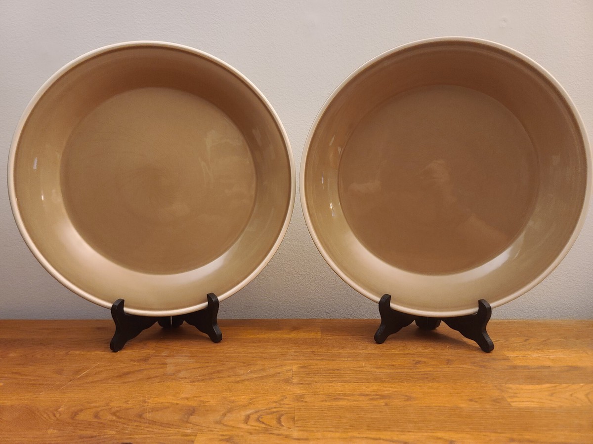 Set of Crate Barrel Beige/Tan White 12 3/4