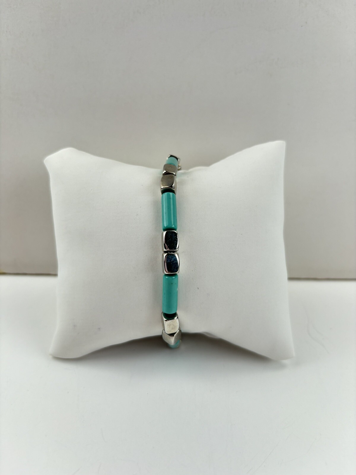 3 Pc Beaded Stretch Adjustable Bracelets Silver T… - image 3