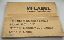 200 8.5x5.5 Half Sheet Shipping Labels 2 Per Sheet Self Adhesive For USPS Laser