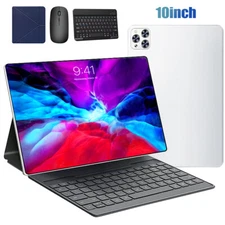 10.1 in Android 12 Tablet Quad-Core Pad 4+64GB Wifi Daul Camera w/Keyboard Mouse