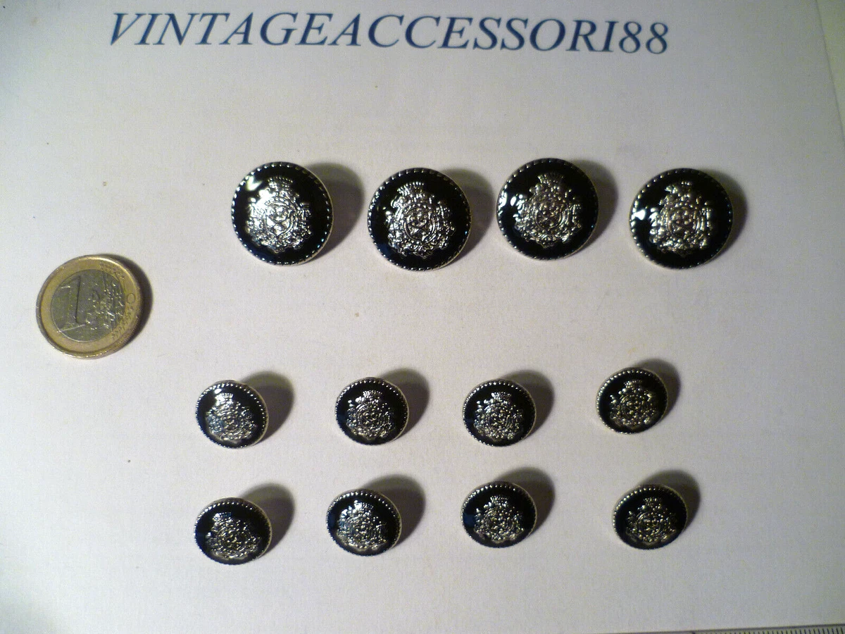 5 Pezzi Bottone In Metallo Retrò Rotondo In Bronzo/argento Antico - Foto 7