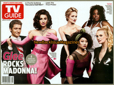 TV Guide 4/10,Lea Michele,Matthew Morrison,Dianna Agron,GLEE,FOLD OUT COVER