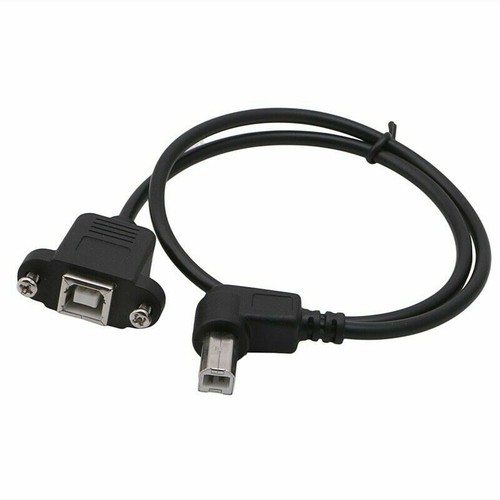 USB-B 2.0 Male to Female with Panel Mount Angled Printer Adapter Cable 50cm - Picture 5 of 14