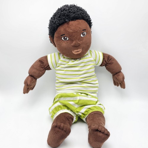 IKEA LEKKAMRAT Doll Plush Jointed African American Black Brown Hair Eye Boy