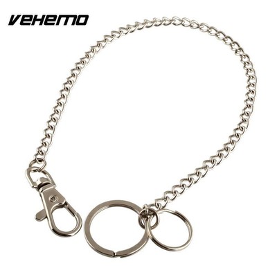 Extra Long Metal Keyring Keychain Silver Chain Hipster Key Wallet Belt Ring Clip Extra Long Metal Keyring Keychain Silver Chain Hipster Key Wallet Belt Ring Clip