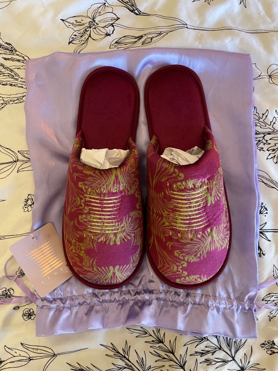 Savage X Fenty Purple Green Patterned Luxe Velvet Embroidered