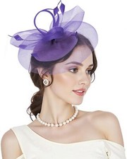 Fascinators Kentucky Hats Derby for Women 2025 Tea Party Hat with Feather Hai...
