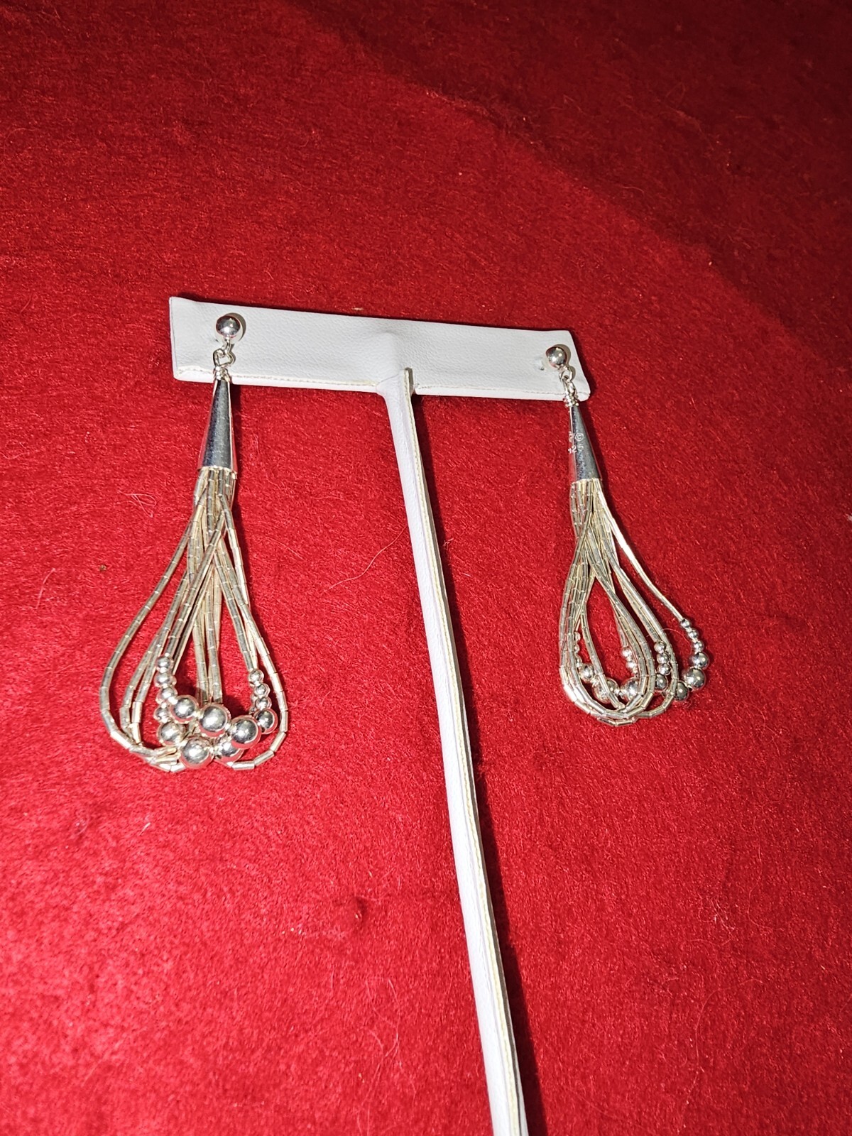 Sterling Silver 2 inch, pierced post dangle earri… - image 2