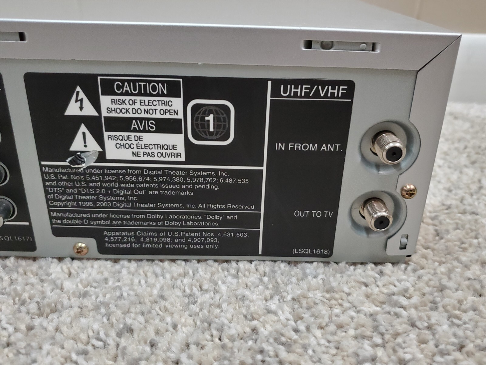 Panasonic DVD VCR Combo Player PVD4744S A HiFi VHS Player