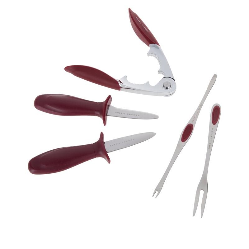 Emeril Lagasse 5piece Seafood Tools SetDishwasher SafeRedNew