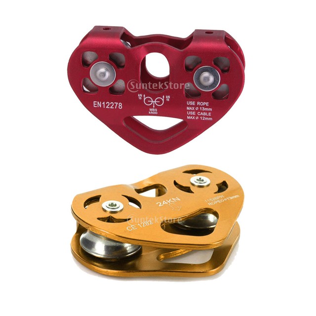 24KN Rope Cable Trolley Pulley Rock Climbing Tree Arborist Rigging Gear