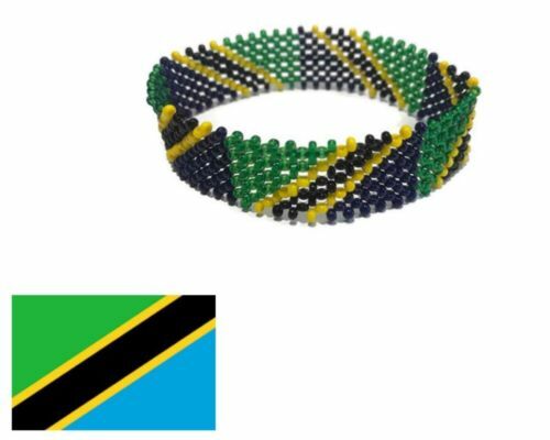 African Country Flag Beaded Bracelet Unisex Hand Made Bands - 10 Countries - Picture 9 of 12