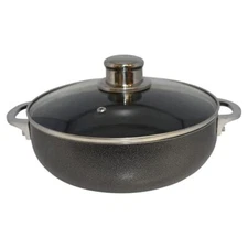 IMUSA 6.9qt Charcoal Aluminum Nonstick Caldero with Glass Lid,  Assorted Sizes 